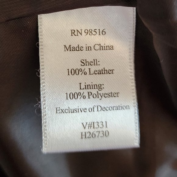 COLDWATER CREEK Chocolate Brown Leather Western Jacket Size MED - Picture 10 of 10